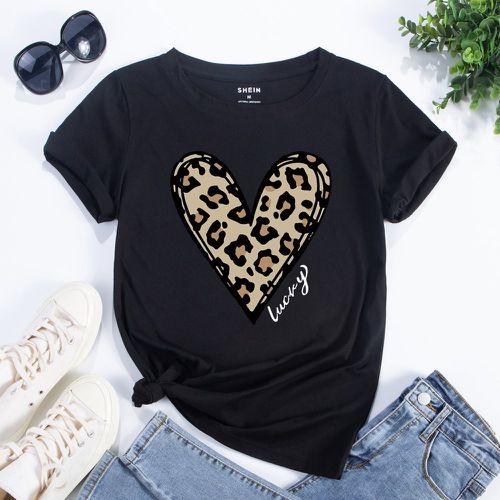 T-shirt cœur et lettre - SHEIN - Modalova