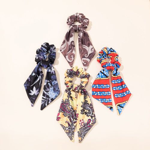 Pièces Élastique avec foulard pour cheveux à imprimé feuille - SHEIN - Modalova