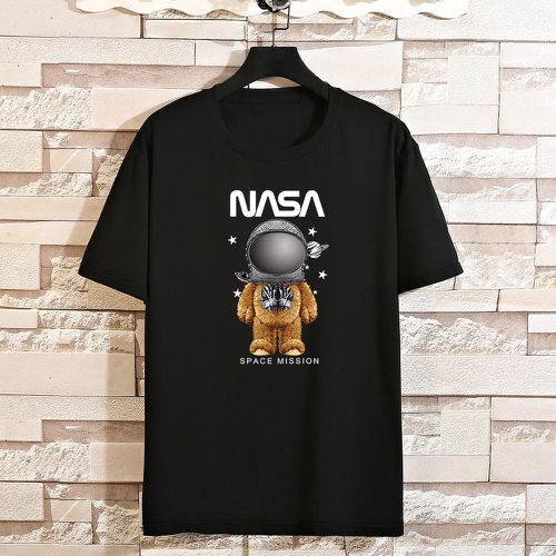 T-shirt lettre et astronaute à imprimé - SHEIN - Modalova