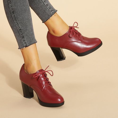 Chaussures oxford minimaliste à lacets à talons épais - SHEIN - Modalova
