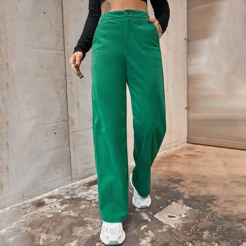 Pantalon à poche en velours côtelé - SHEIN - Modalova