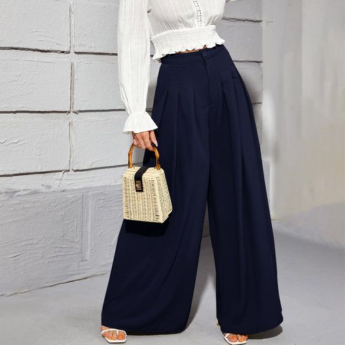 Pantalon ample taille haute à plis - SHEIN - Modalova