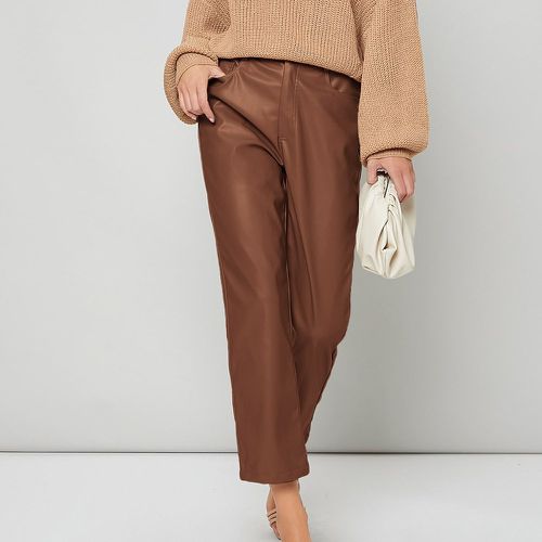 Pantalon à poche taille haute en cuir PU - SHEIN - Modalova