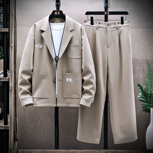 Manteau à applique & Pantalon - SHEIN - Modalova