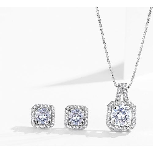 Pièces Set de bijoux à zircone cubique à pendentif géométrique - SHEIN - Modalova