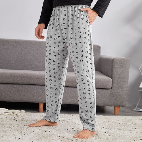 Pantalon à domicile à imprimé géométrique - SHEIN - Modalova