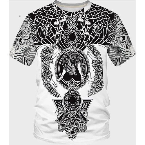 T-shirt à imprimé loup & serpent - SHEIN - Modalova