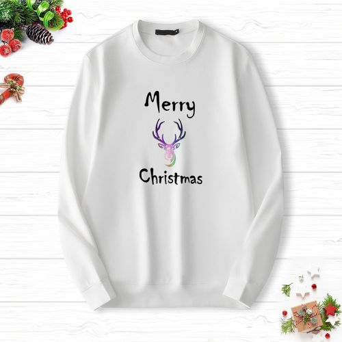 Sweat-shirt Noël slogan et imprimé wapiti - SHEIN - Modalova