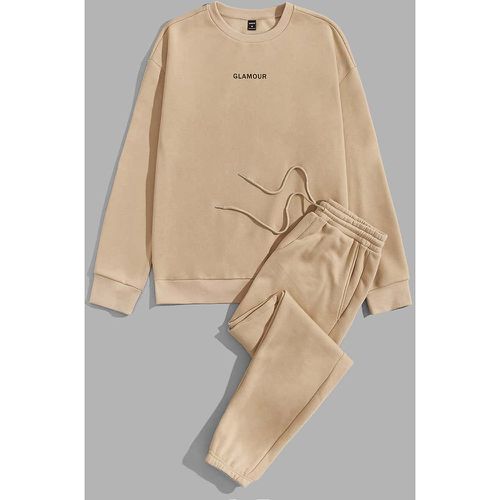 Sweat-shirt thermique à lettres & Pantalon de survêtement à cordon - SHEIN - Modalova