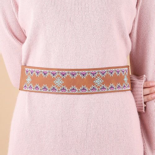 Pièce Ceinture en cuir PU à broderie - SHEIN - Modalova