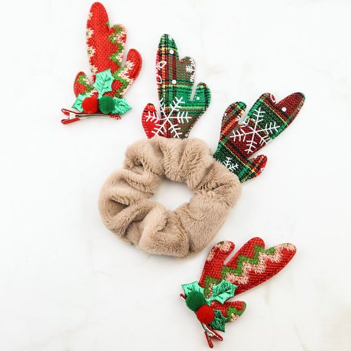 Pièces Épingle à cheveux Noël à détail bois & Chouchou - SHEIN - Modalova