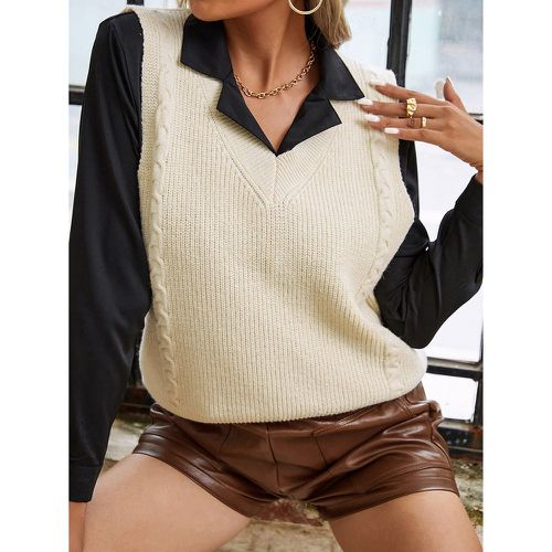 Pull sans manches en tricot torsadé (sans blouse) - SHEIN - Modalova