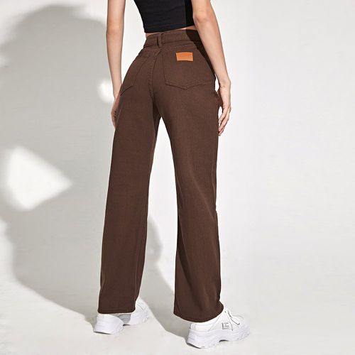 Pantalon ample taille haute avec applique - SHEIN - Modalova