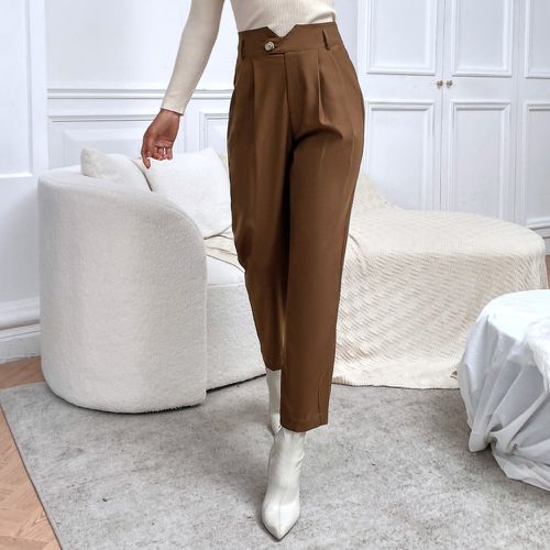 Pantalon découpe V taille à plis - SHEIN - Modalova
