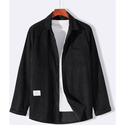 Manteau en velours côtelé à slogan à applique (sans t-shirt) - SHEIN - Modalova