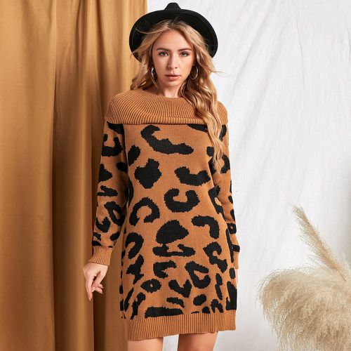 Robe pull à léopard - SHEIN - Modalova