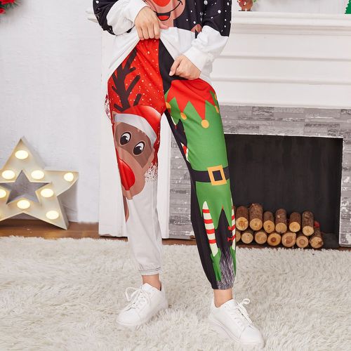 Pantalon de survêtement à imprimé Noël - SHEIN - Modalova