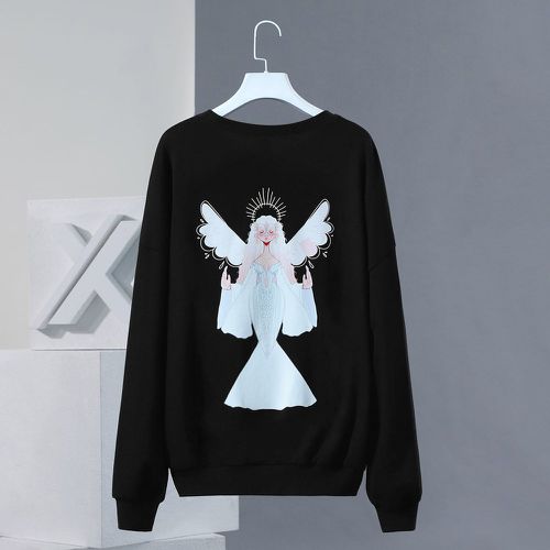 Sweat-shirt à imprimé ange - SHEIN - Modalova