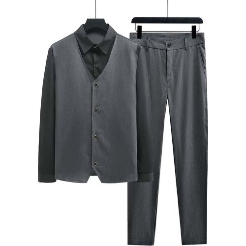 Chemise à bouton 2 en 1 & Pantalon tailleur - SHEIN - Modalova