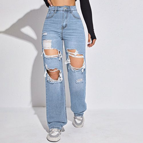 Jean boyfriend taille haute déchiré - SHEIN - Modalova