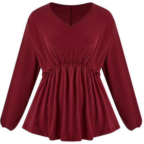 Blouse péplum col en V - SHEIN - Modalova