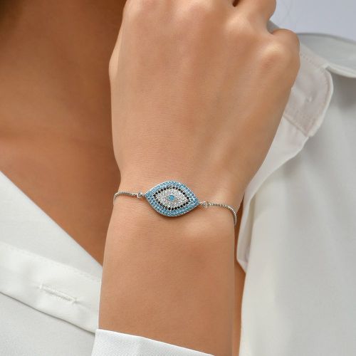 Bracelet plaqué platine à zircone cubique à détail yeux - SHEIN - Modalova