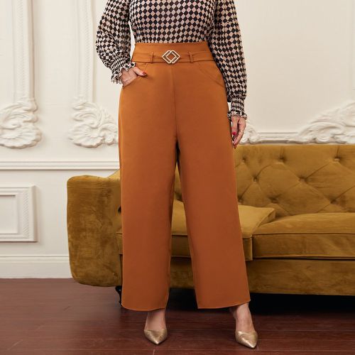 Pantalon ample à détail en métal à poches fendu - SHEIN - Modalova