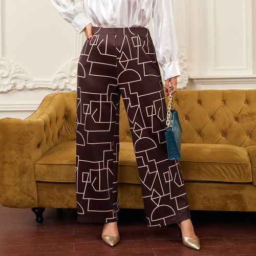 Pantalon à imprimé géométrique taille haute - SHEIN - Modalova