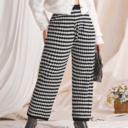 Pantalon à rayures en tricot - SHEIN - Modalova