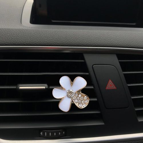 Pièces Clip avec strass design fleur sortie d'air de voiture - SHEIN - Modalova