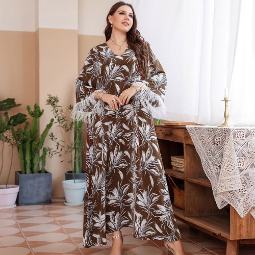 Robe floral aléatoire à imprimé à franges manches évasées - SHEIN - Modalova