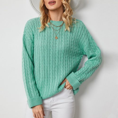 Pull en tricot torsadé - SHEIN - Modalova