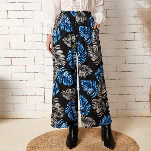 Pantalon ample taille élastique à imprimé tropical - SHEIN - Modalova