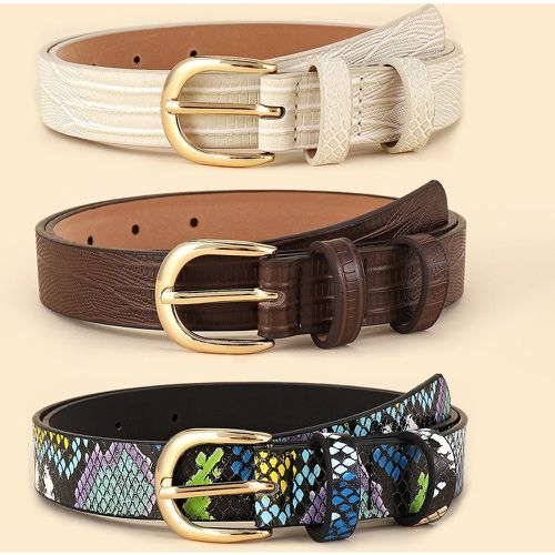 Pièces Ceinture à boucle en cuir PU & Perforatrice - SHEIN - Modalova