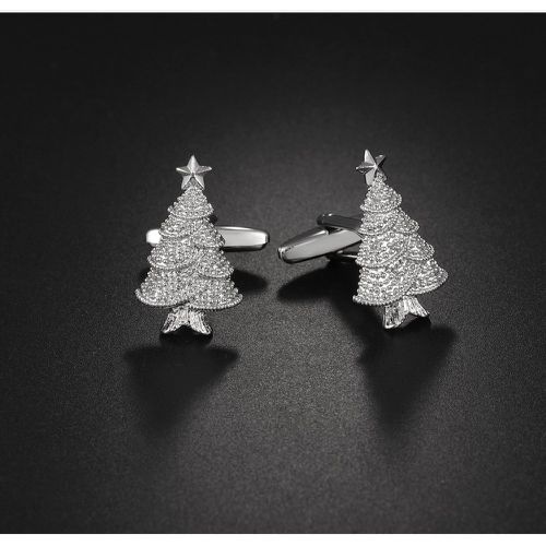 Pièces Boutons de manchette Noël à strass à détail d'arbre - SHEIN - Modalova