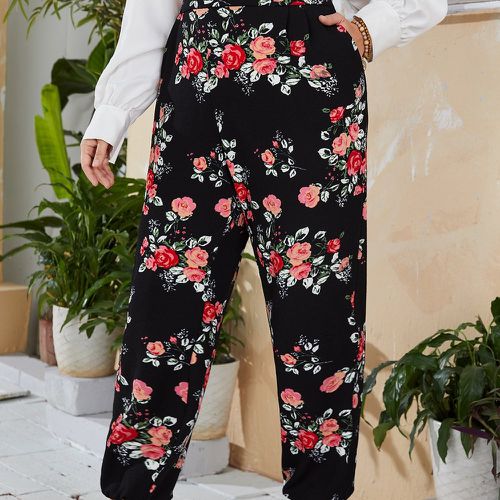 Pantalon à imprimé floral à poche - SHEIN - Modalova