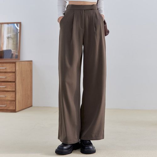 Pantalon ample taille haute plissé - SHEIN - Modalova