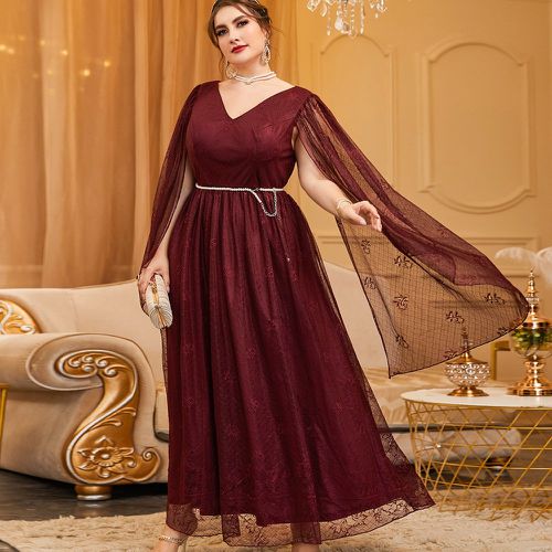 Robe de soirée manches cape ceinturé en tulle - SHEIN - Modalova