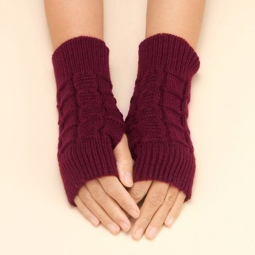 Gants unicolore en tricot - SHEIN - Modalova