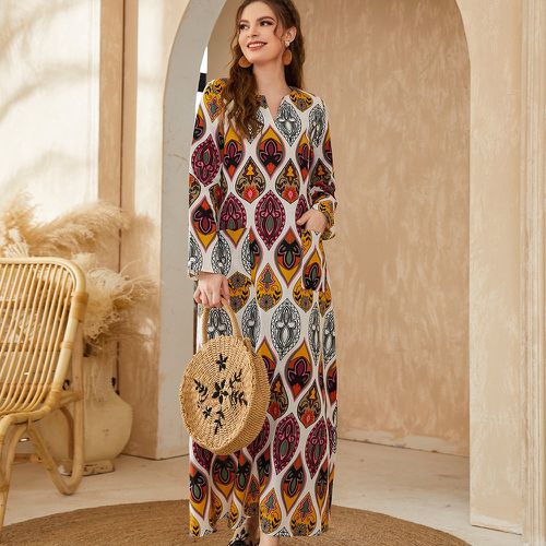 Robe tunique géométrique & à imprimé floral patch à poche - SHEIN - Modalova