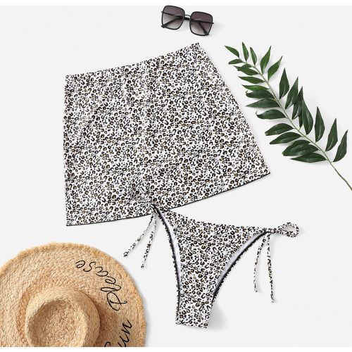 Bas de bikini léopard avec jupe de plage - SHEIN - Modalova