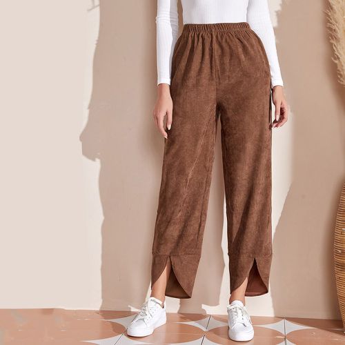 Pantalon fendu en velours côtelé - SHEIN - Modalova