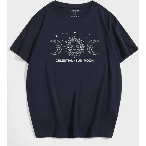 T-shirt à motif soleil et lettres - SHEIN - Modalova
