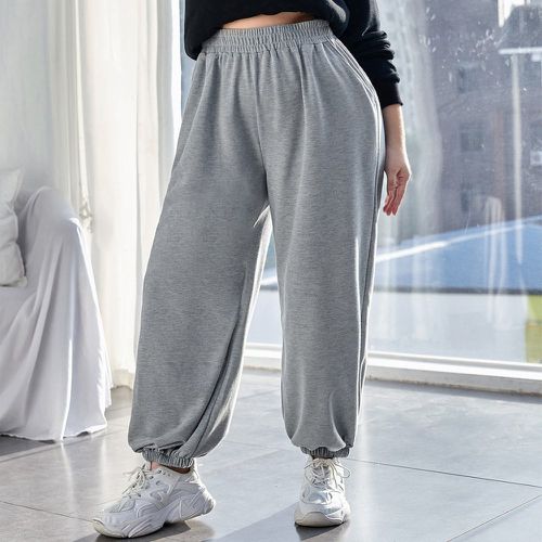 Pantalon de sport douceur taille élastique à poche - SHEIN - Modalova