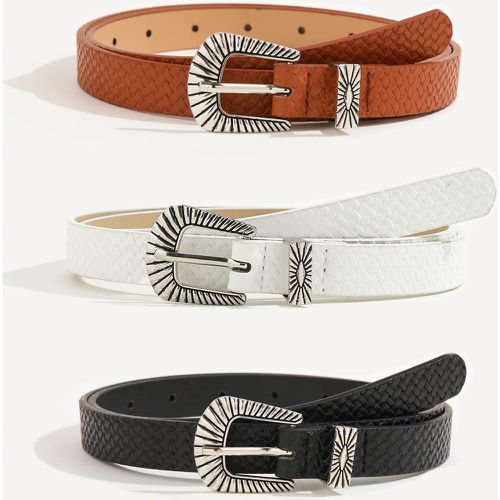 Pièces Ceinture à boucle géométrique avec perforatrice - SHEIN - Modalova