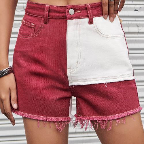 Short en jean à ourlet effiloché - SHEIN - Modalova