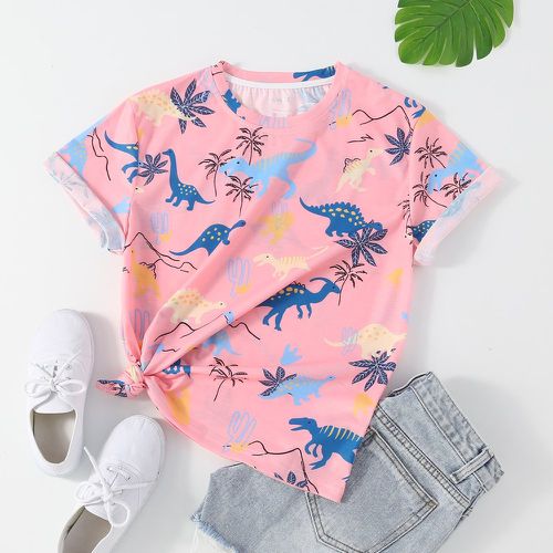 T-shirt dinosaure et imprimé palmier - SHEIN - Modalova