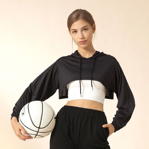 Sweat-shirt de sport en tulle à cordon court - SHEIN - Modalova
