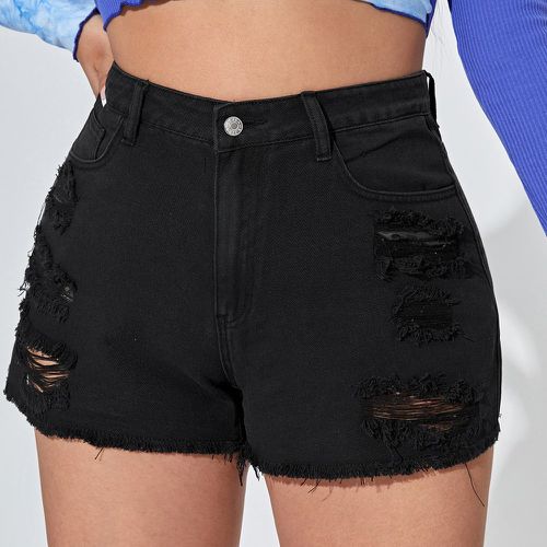 Short en jean déchiré effiloché - SHEIN - Modalova