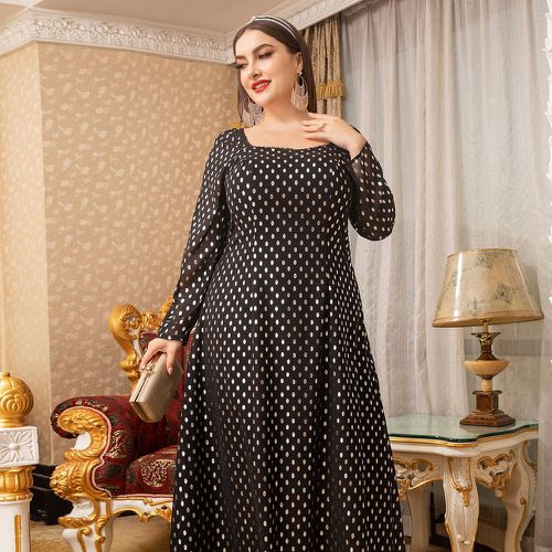 Robe longue à pois ourlet en dentelle - SHEIN - Modalova